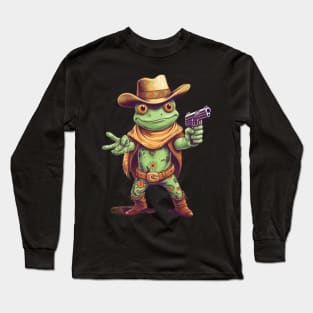 This frog ain't afraid to shoot his shot Long Sleeve T-Shirt